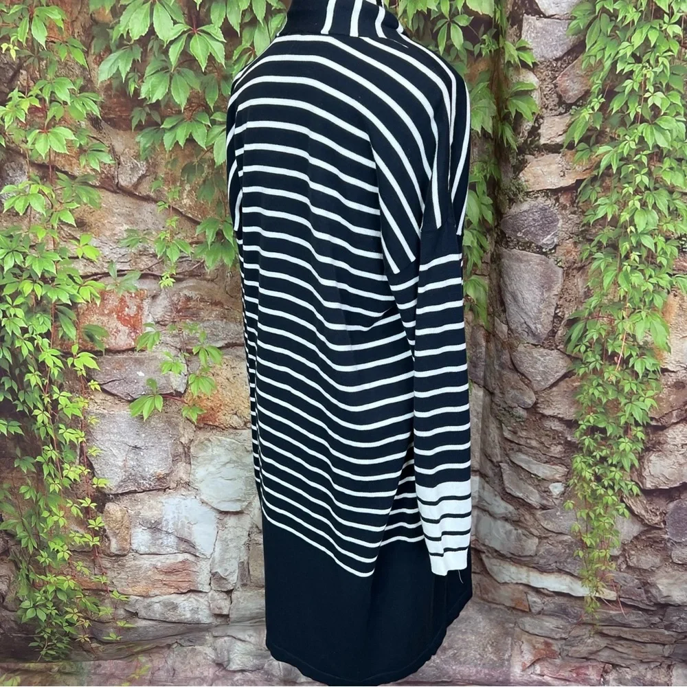 CABI Navy and White Nautical Stripe Long Ling Cardigan, M - Picture 6 of 9